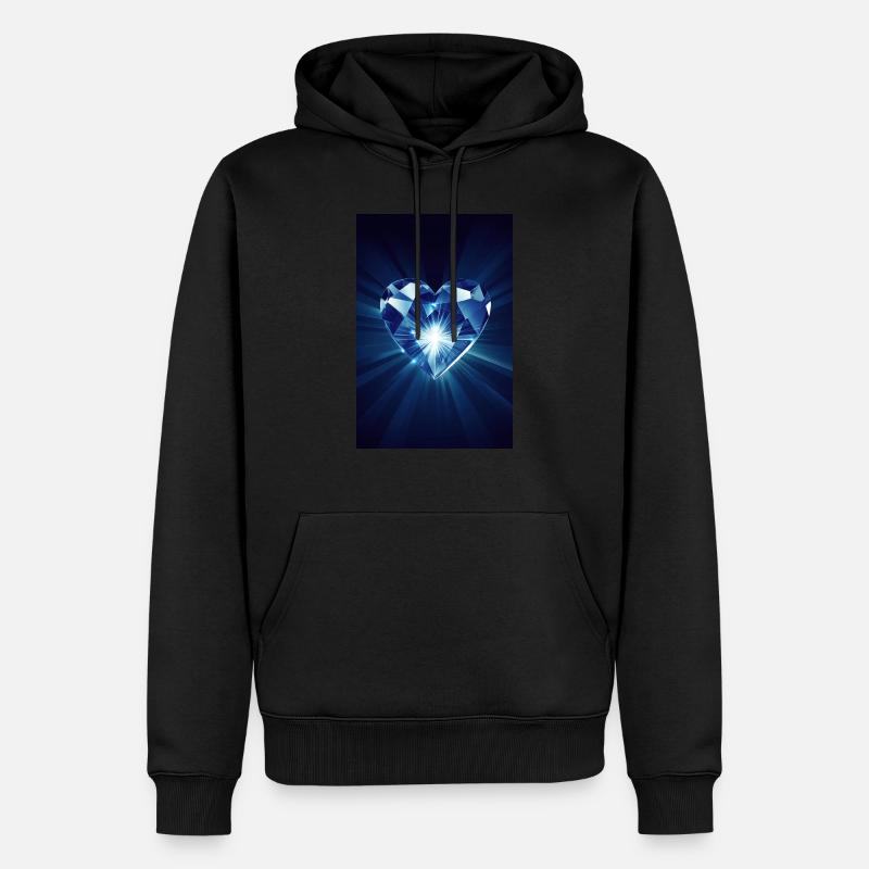 Coeur de diamant brillant - Sweat à capuche Premium bio Homme - noir