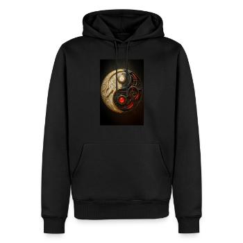 Cyber Yin Yang Gleichgewicht - Männer Premium Bio Hoodie - Schwarz - Vorne - Nico (187cm)