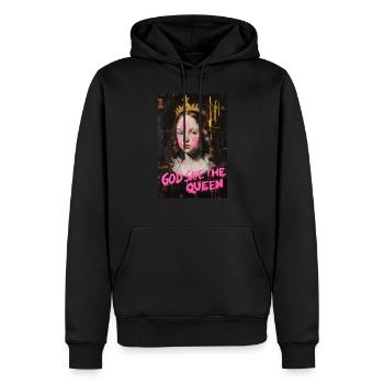 God Save the Queen - Sweat à capuche Premium bio Homme - noir - Devant - Nico (187cm)