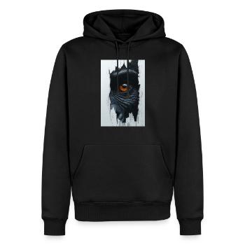 Regard primitif perçant - Sweat à capuche Premium bio Homme - noir - Devant - Nico (187cm)