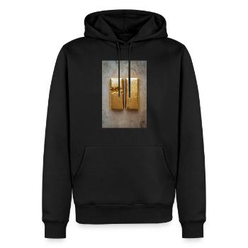 Transformation de l’or - Sweat à capuche Premium bio Homme - noir - Devant - Nico (187cm)