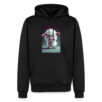 Wütende Karikatur-Schafwut - Männer Premium Bio Hoodie - Schwarz - Vorne - Nico (187cm)