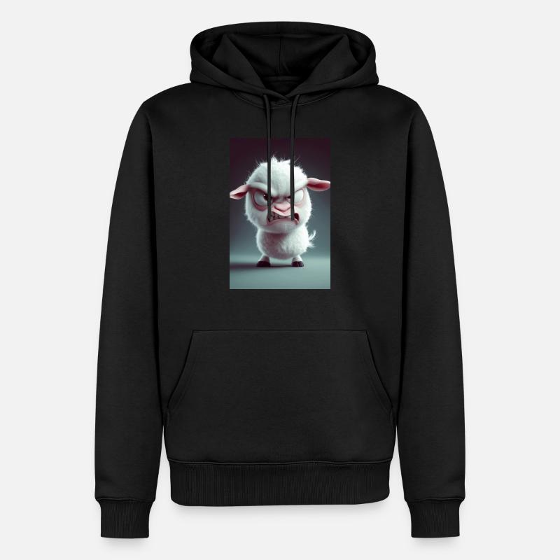 Furious dessin animé Sheep Rage - Sweat à capuche Premium bio Homme - noir