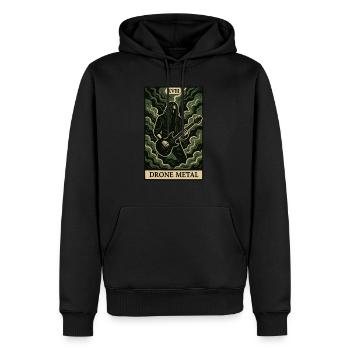 Drone Metal (Card XVIII) - Men’s Premium Organic Hoodie - black - Front - Nico (187cm)