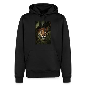 Jaguar im Dschungel versteckt - Männer Premium Bio Hoodie - Schwarz - Vorne - Nico (187cm)