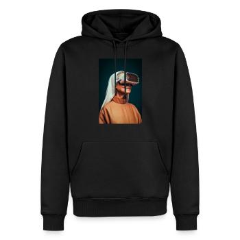 La foi future dans la réalité virtuelle - Sweat à capuche Premium bio Homme - noir - Devant - Nico (187cm)