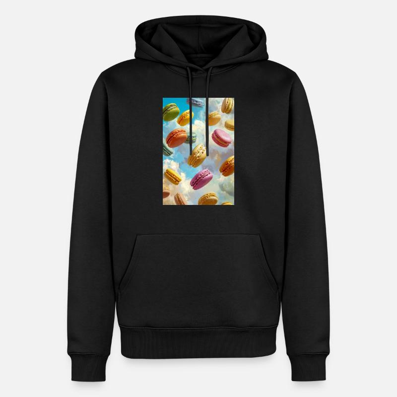 Bunte Macarons am Himmel - Männer Premium Bio Hoodie - Schwarz