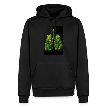 Grüne Lungen der Natur - Männer Premium Bio Hoodie - Schwarz - Vorne - Nico (187cm)