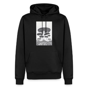 Optischer Pilzwald - Männer Premium Bio Hoodie - Schwarz - Vorne - Nico (187cm)