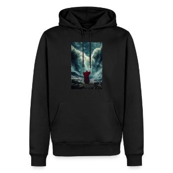 Das Meer mit Macht teilen - Männer Premium Bio Hoodie - Schwarz - Vorne - Nico (187cm)