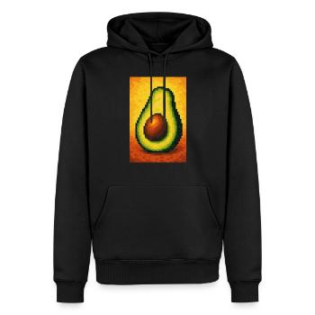Pixel Avocado Pop - Sweat à capuche Premium bio Homme - noir - Devant - Nico (187cm)