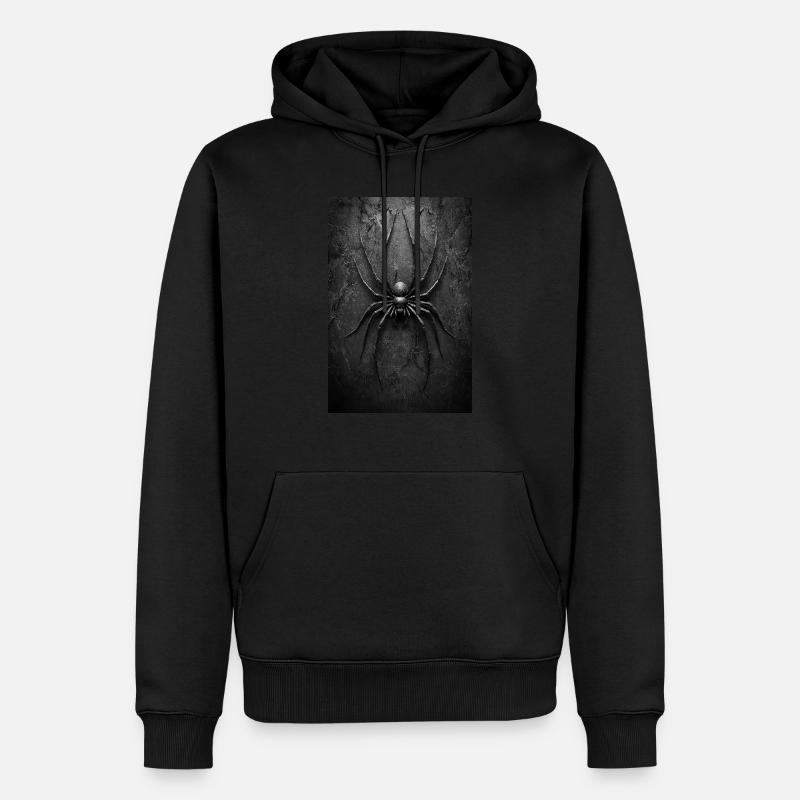 Black Widow Style Spider Art - Sweat à capuche Premium bio Homme - noir