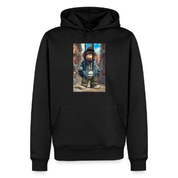 Urban Ape mit Streetstyle - Männer Premium Bio Hoodie - Schwarz - Vorne - Nico (187cm)