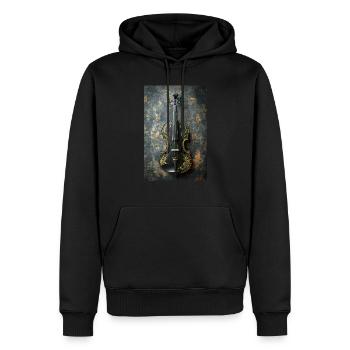 Elegante schwarz-goldene Geige - Männer Premium Bio Hoodie - Schwarz - Vorne - Nico (187cm)