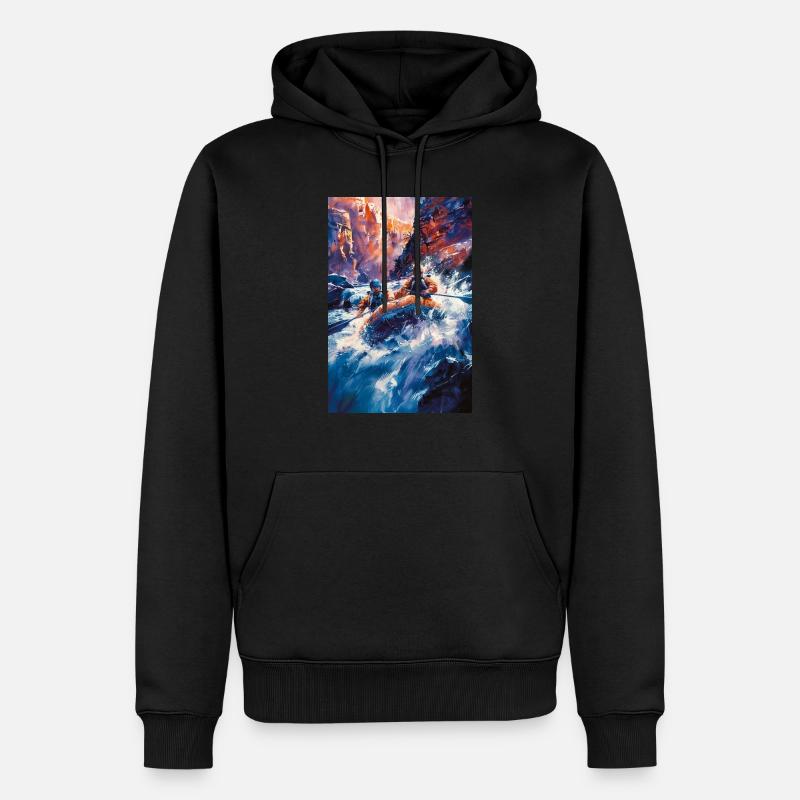 Manège à sensations fortes dans le canyon d’eau vive - Sweat à capuche Premium bio Homme - noir