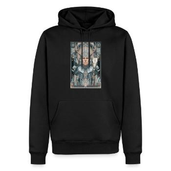Geweih-Krieger Jugendstil - Männer Premium Bio Hoodie - Schwarz - Vorne - Nico (187cm)