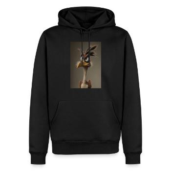 Mürrischer Cartoon-Vogel - Männer Premium Bio Hoodie - Schwarz - Vorne - Nico (187cm)