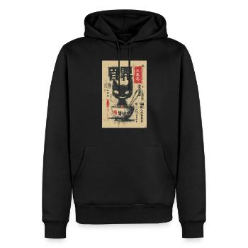 Ramen Katze Poster Kunst - Männer Premium Bio Hoodie - Schwarz - Vorne - Nico (187cm)