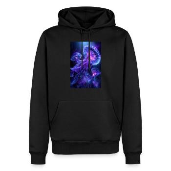 Neon Glow Jellyfish - Men’s Premium Organic Hoodie - black - Front - Nico (187cm)