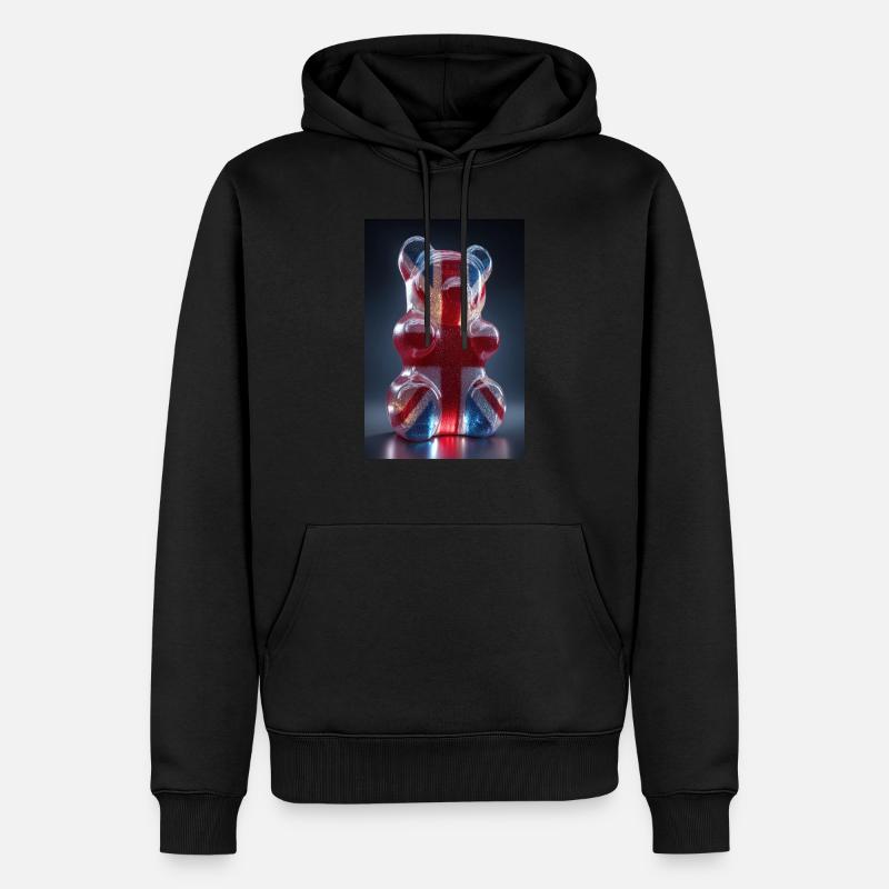 Ours gommeux Union Jack - Sweat à capuche Premium bio Homme - noir