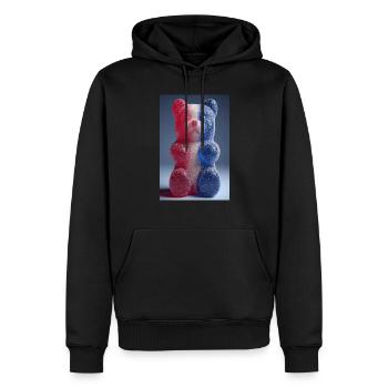 Drapeau français Gummy Bear - Sweat à capuche Premium bio Homme - noir - Devant - Nico (187cm)