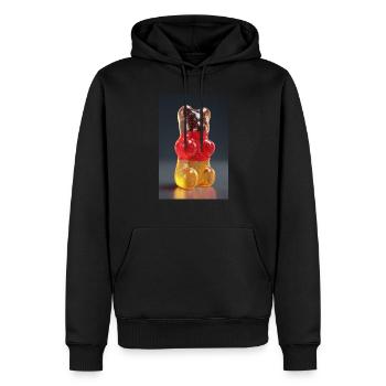 Ourson gommeux allemand transparent - Sweat à capuche Premium bio Homme - noir - Devant - Nico (187cm)
