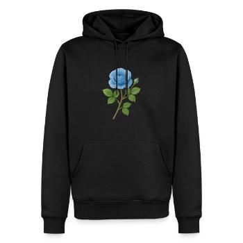 Mystic Blue Rose - Men’s Premium Organic Hoodie - black - Front - Nico (187cm)