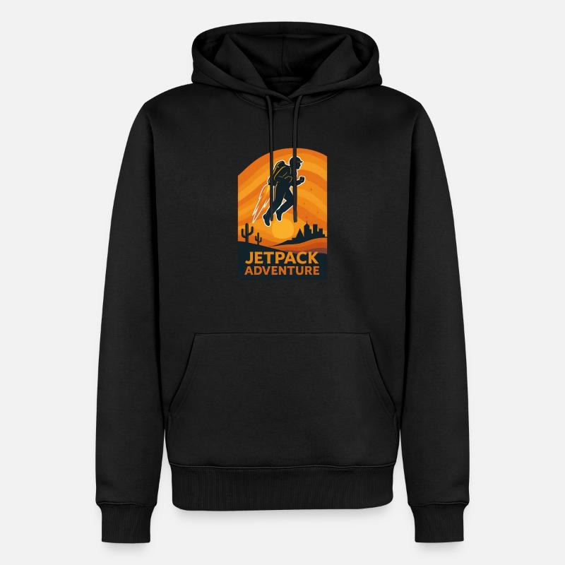 Aventure en jetpack - Sweat à capuche Premium bio Homme - noir