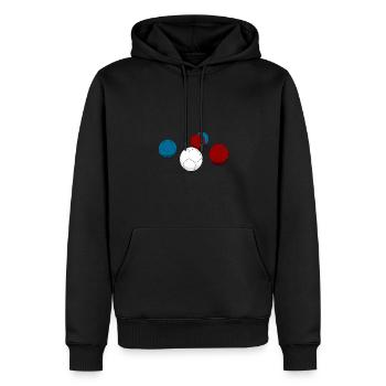 Boccia - pétanque - Sweat à capuche Premium bio Homme - noir - Devant - Nico (187cm)