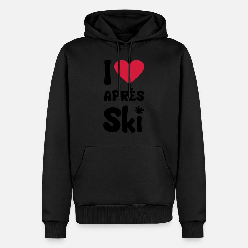 I love apresski - Sweat à capuche Premium bio Homme - noir