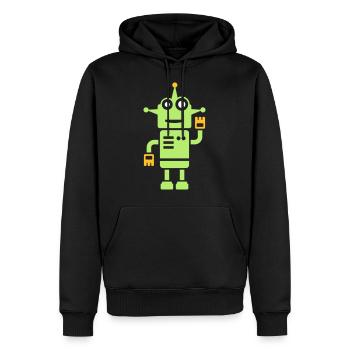 Roboter Geschenk - Männer Premium Bio Hoodie - Schwarz - Vorne - Nico (187cm)