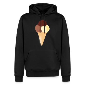 crème glacée restaurant crème glacée sundae83 - Sweat à capuche Premium bio Homme - noir - Devant - Nico (187cm)