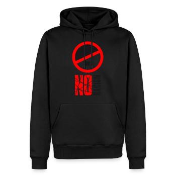 adolf verbot non no racism logo text contre naec - Sweat à capuche Premium bio Homme - noir - Devant - Nico (187cm)