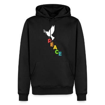 Peace Dove - Peace - World Peace - Pacifist - Men’s Premium Organic Hoodie - black - Front - Nico (187cm)