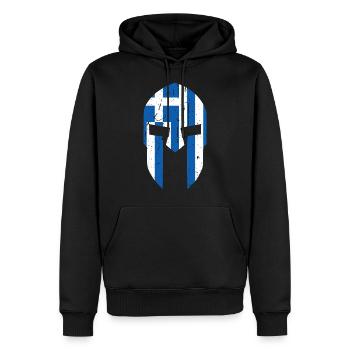 Griechenland Flagge Hellas Spartaner Geschenk - Männer Premium Bio Hoodie - Schwarz - Vorne - Nico (187cm)