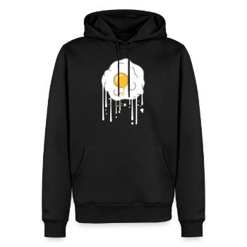 graffiti tropfen spiegelei kochen braten essen ei - Männer Premium Bio Hoodie - Schwarz - Vorne - Nico (187cm)