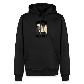Mein Hund kann im Fitnessstudio Gewichte heben - Männer Premium Bio Hoodie - Schwarz - Vorne - Nico (187cm)