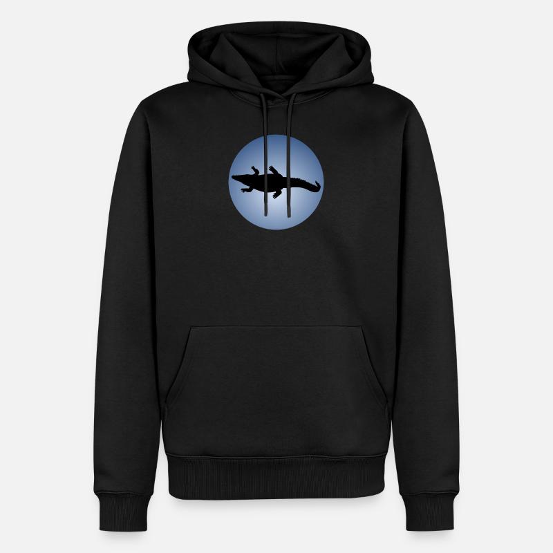 Echse Schädel Panzer - Männer Premium Bio Hoodie - Schwarz