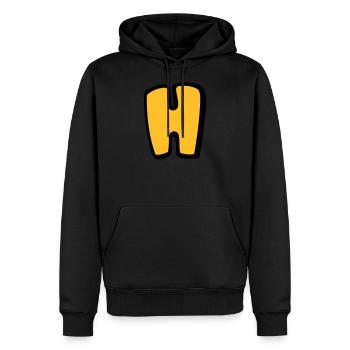 Alphabet H - Sweat à capuche Premium bio Homme - noir - Devant - Nico (187cm)