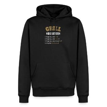 Set de barbecue Chemise de cadeau de barbecue - Sweat à capuche Premium bio Homme - noir - Devant - Nico (187cm)