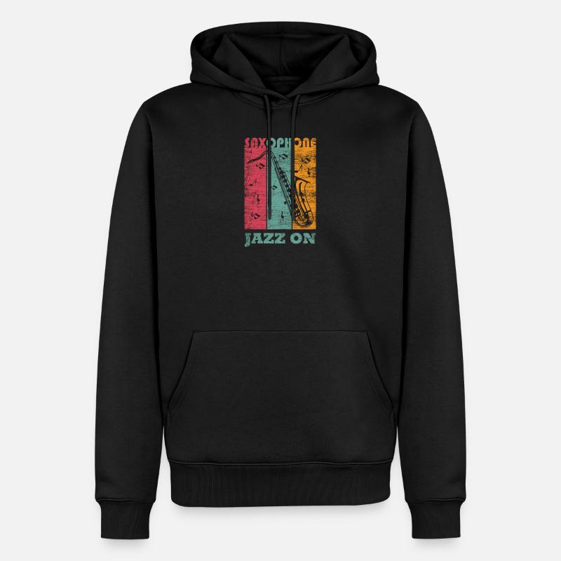 Saxophone jazz jazz cadeau - Sweat à capuche Premium bio Homme - noir
