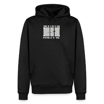 Altes Bild von mir - Männer Premium Bio Hoodie - Schwarz - Vorne - Nico (187cm)