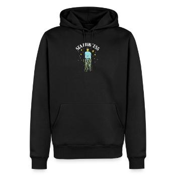 Cadeau de méduse mer princesse fille - Sweat à capuche Premium bio Homme - noir - Devant - Nico (187cm)