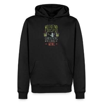 Hobby Gärtner Wochenende Wein - Männer Premium Bio Hoodie - Schwarz - Vorne - Nico (187cm)