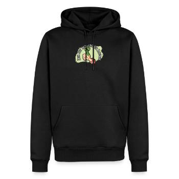 Der mit dem grünen Daumen! - Männer Premium Bio Hoodie - Schwarz - Vorne - Nico (187cm)
