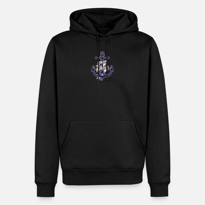 Boot Anker - Männer Premium Bio Hoodie - Schwarz