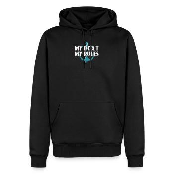 Mon bateau Mes règles! - Sweat à capuche Premium bio Homme - noir - Devant - Nico (187cm)