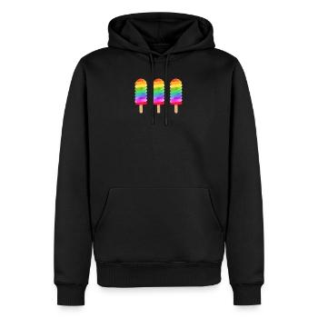Popsicles aux couleurs de l'arc-en-ciel LGBT Pride - Sweat à capuche Premium bio Homme - noir - Devant - Nico (187cm)