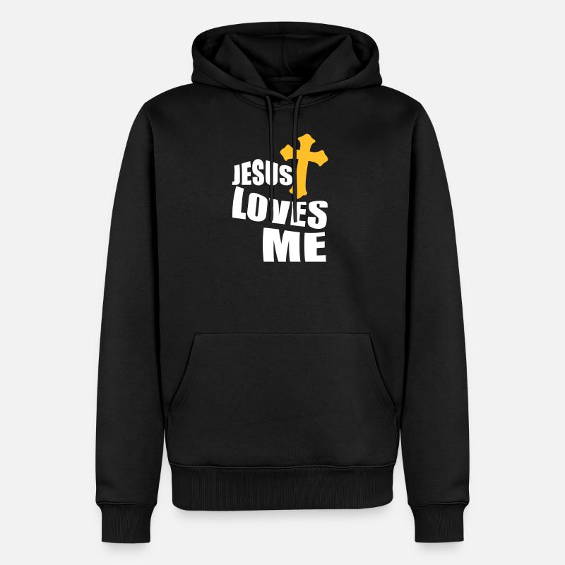 jésus m’aime - Sweat à capuche Premium bio Homme - noir