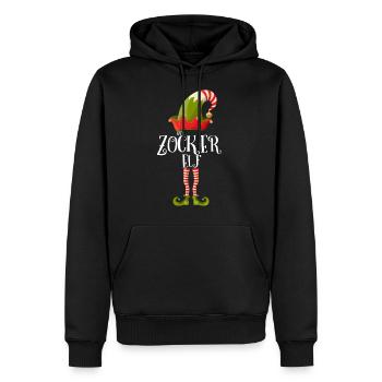 Der Zocker Elf Weihnachtliche Familien Designs - Männer Premium Bio Hoodie - Schwarz - Vorne - Nico (187cm)